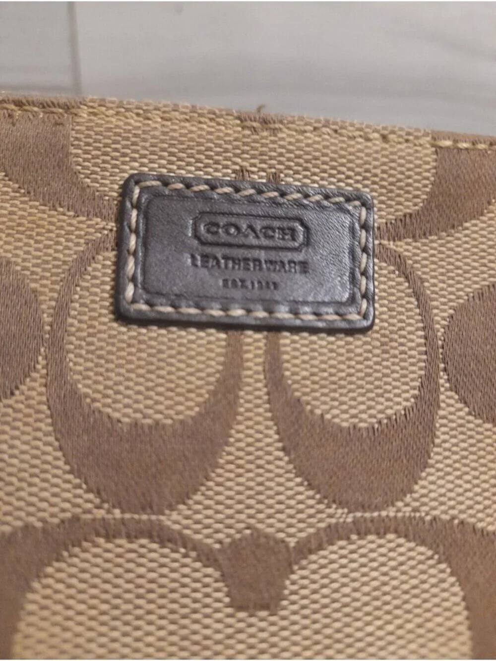 Coach Signature Canvas Zip Wristlet Y2K Pouch